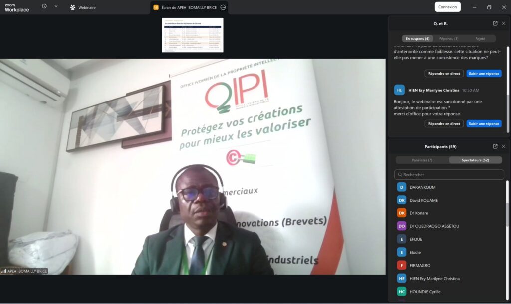 Retour sur la 3ème session de Webinaire de l&rsquo;OIPI.